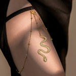 Load image into Gallery viewer, Sterling Silver Women Luxury Snake Thigh Chain
