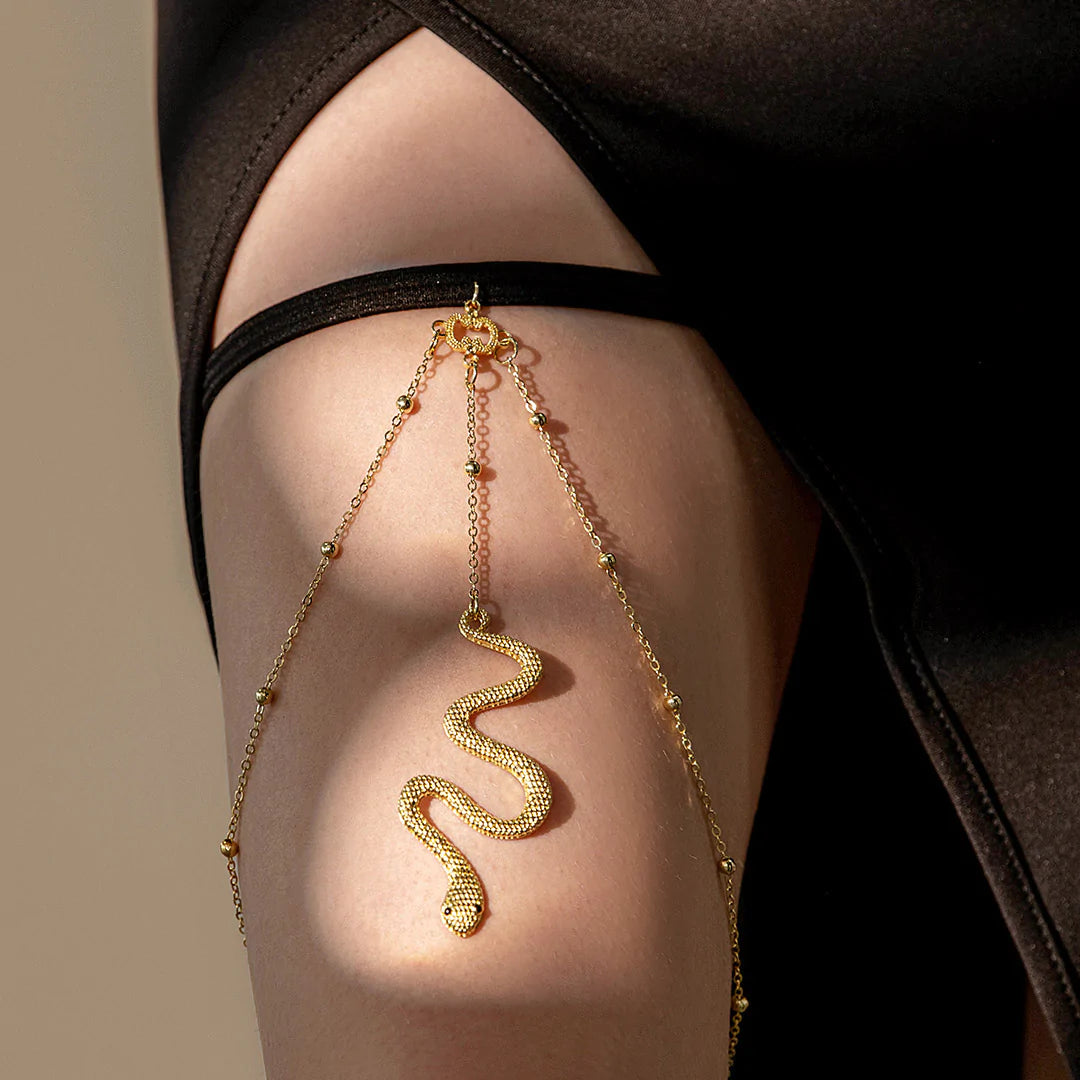 Sterling Silver Women Luxury Snake Thigh Chain